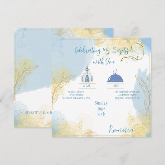 Doopfeest uitnodiging (Voorkant / Achterkant)