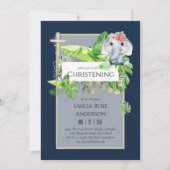 Doopfeest uitnodiging voor meisjes Baby Olifant Ju (Voorkant)