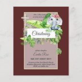 Doopfeest uitnodiging voor meisjes Baby Olifant Ju (Voorkant)