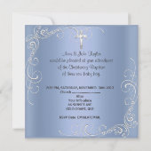 Doopfeest voor babyjongens Blauw Wit Kaart (Achterkant)