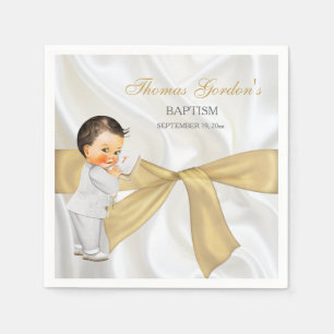 Doopfeest voor babyjongens, gouden boog servetten