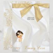 Doopfeestje voor babymeisje van wit goud (Voorkant / Achterkant)