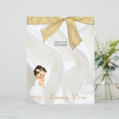 Doopfeestje voor babymeisje van wit goud (Staand voorkant)