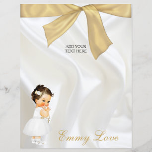 Doopfeestje voor babymeisje van wit goud