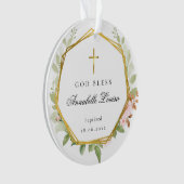 Doopfoto Gouden Kruis Ornament (voorkant)