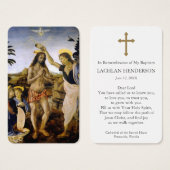 doopgebed | Doop van Christus 1 Visitekaartje (Voorkant /achterkant)