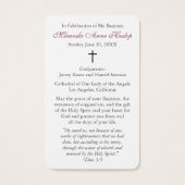 doopgebed | Heilige Maagd Visitekaartje (Achterkant)