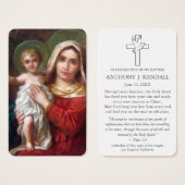 doopgebed | Madonna en kind Visitekaartje (Voorkant /achterkant)