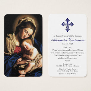 doopgebed Madonna & Kind Visitekaartje