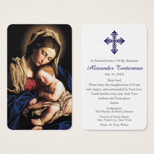 doopgebed | Madonna & Kind Visitekaartje (Voorkant /achterkant)