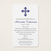 doopgebed | Madonna & Kind Visitekaartje (Achterkant)