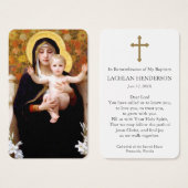 doopgebed | Madonna van de Lelies Visitekaartje (Voorkant /achterkant)