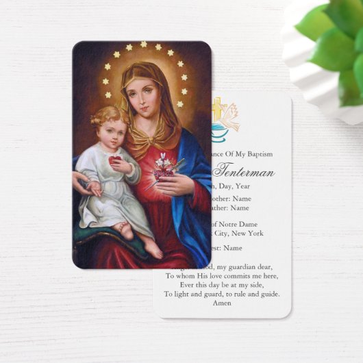 doopgebed | Onbevlekt hart van Maria Visitekaartje (Bureau)