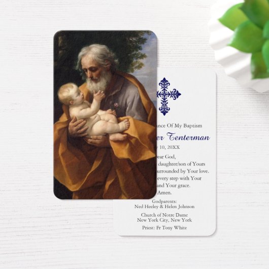 doopgebed | Sint Jozef & Baby Jesus Visitekaartje (Bureau)