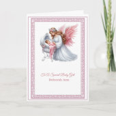 doopgroet met engel en Baby Kaart (Voorkant)