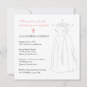 Doopjurk en roze kruis kaart (Voorkant)