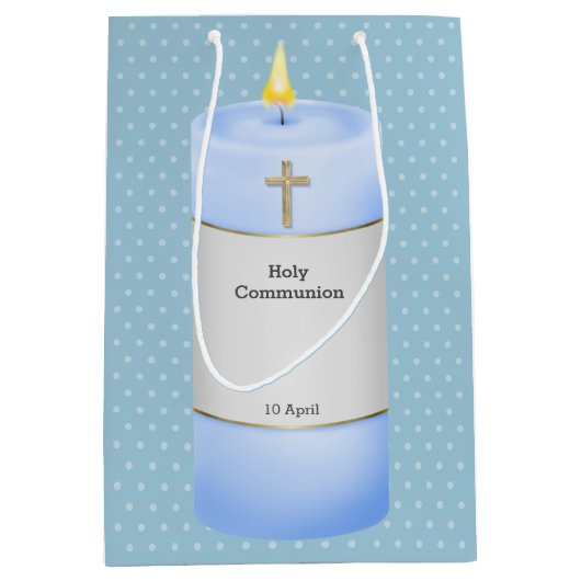 Doopkaarsen jongen * kies achtergrondkleur medium cadeauzakje (Voorkant)