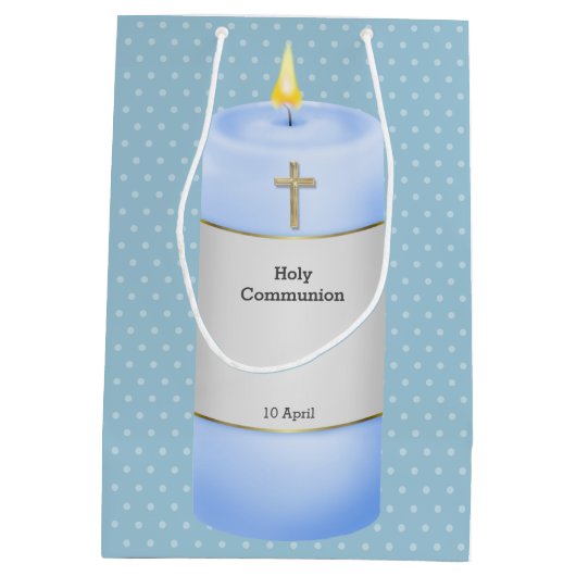 Doopkaarsen jongen * kies achtergrondkleur medium cadeauzakje (Achterkant)