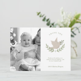 Doopkaart met Foto en Tak voor Unisex - Dankjewel Kaart