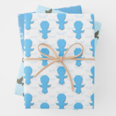 doopkapel blauwe duif engel kerk inpakpapier vel (In situ)