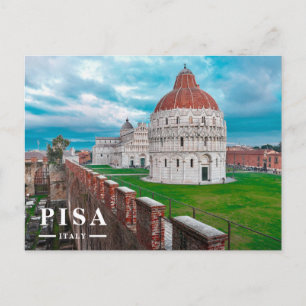 Doopkapel en kathedraal van Pisa Piazza dei Miraco Feestdagenkaart