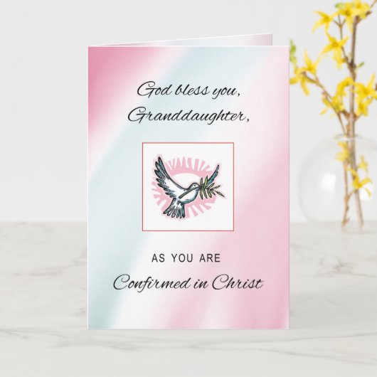 Doopkleindochter Bevestigingsduif Kaart (Gele Bloem)