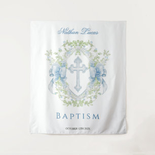 Doopkruis Crest Groene Baby Jongen Wandkleed