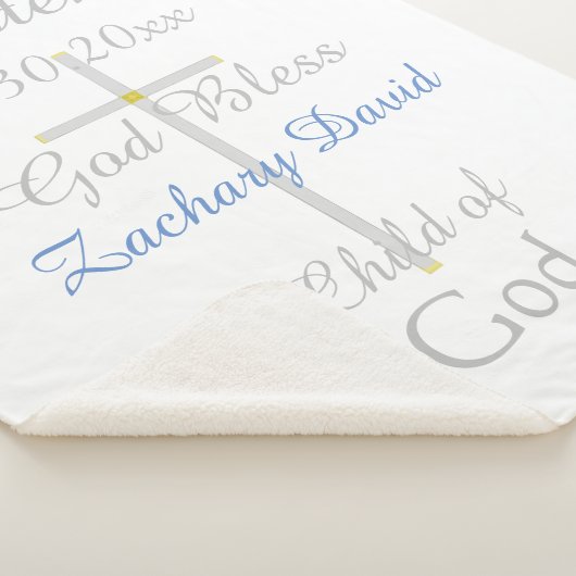 Doopkruis Jongen Blauw Star Rattle Medium Sherpa Deken (3/4)