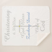 Doopkruis Jongen Blauw Star Rattle Medium Sherpa Deken (Voorkant (horizontaal))