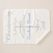 Doopkruis Jongen Blauw Star Rattle Medium Sherpa Deken (Voorkant (horizontaal))