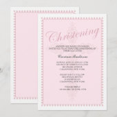Doopkruis Roze Uitnodiging (Voorkant / Achterkant)