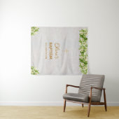 Doopmeisje achtergrond | Marmer gouden kruis lelie Wandkleed (In Situ (horizontaal))