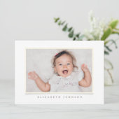 Doopmeisje | Eenvoudig en modern aangepast foto Kaart (Staand voorkant)