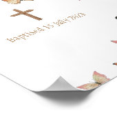 Doopmeisje Waterverf Vlinders Poster (Hoek)