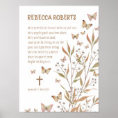 Doopmeisje Waterverf Vlinders Poster (Voorkant)