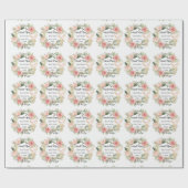 Doopnaam Datum Cross Dove Spring Flowers Cadeaupapier (Vlak)