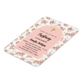 Dooppampas bloemetjes roos gouden uitnodiging magneet (Linkerzijde)