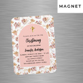 Dooppampas bloemetjes roos gouden uitnodiging magneet