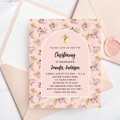 Dooppampas florals roos begrotingsuitnodiging flyer