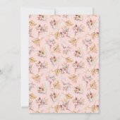 dooppampas florals roos gouden roze meisje kaart (Achterkant)