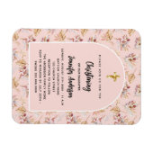 Dooppampas florals roos gouden uitnodiging magneet (Horizontaal)