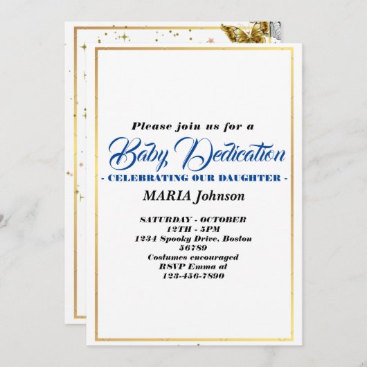 DOOPPLECHTIGE Watercolor Baby  Kaart (Voorkant / Achterkant)