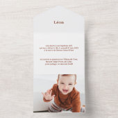 Doopprent Léon All In One Uitnodiging (Binnen)