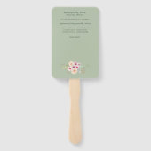 Doopprogramma Fan - Bloemkruis Sage Handwaaier (Achterkant)