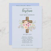 DOOPPROGRAMMA Jongens - Bloemenkruis Programmakaart (Voorkant / Achterkant)