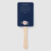 Doopprogramma ventilator - Bloemkruis Navyblauw Handwaaier (Achterkant)