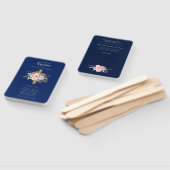 Doopprogramma ventilator - Bloemkruis Navyblauw Handwaaier (Niet-gemonteerd)