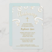 Dooprollen in poederblauw en goud kaart (Voorkant / Achterkant)