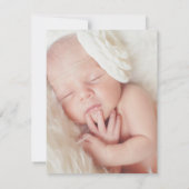 Doopscript Shiny Blush Photo Invitation Kaart (Achterkant)