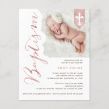 Doopscript Shiny Blush Photo Invitation